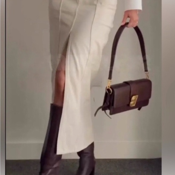 Zara Cream Denim Skirt - Picture 1 of 7